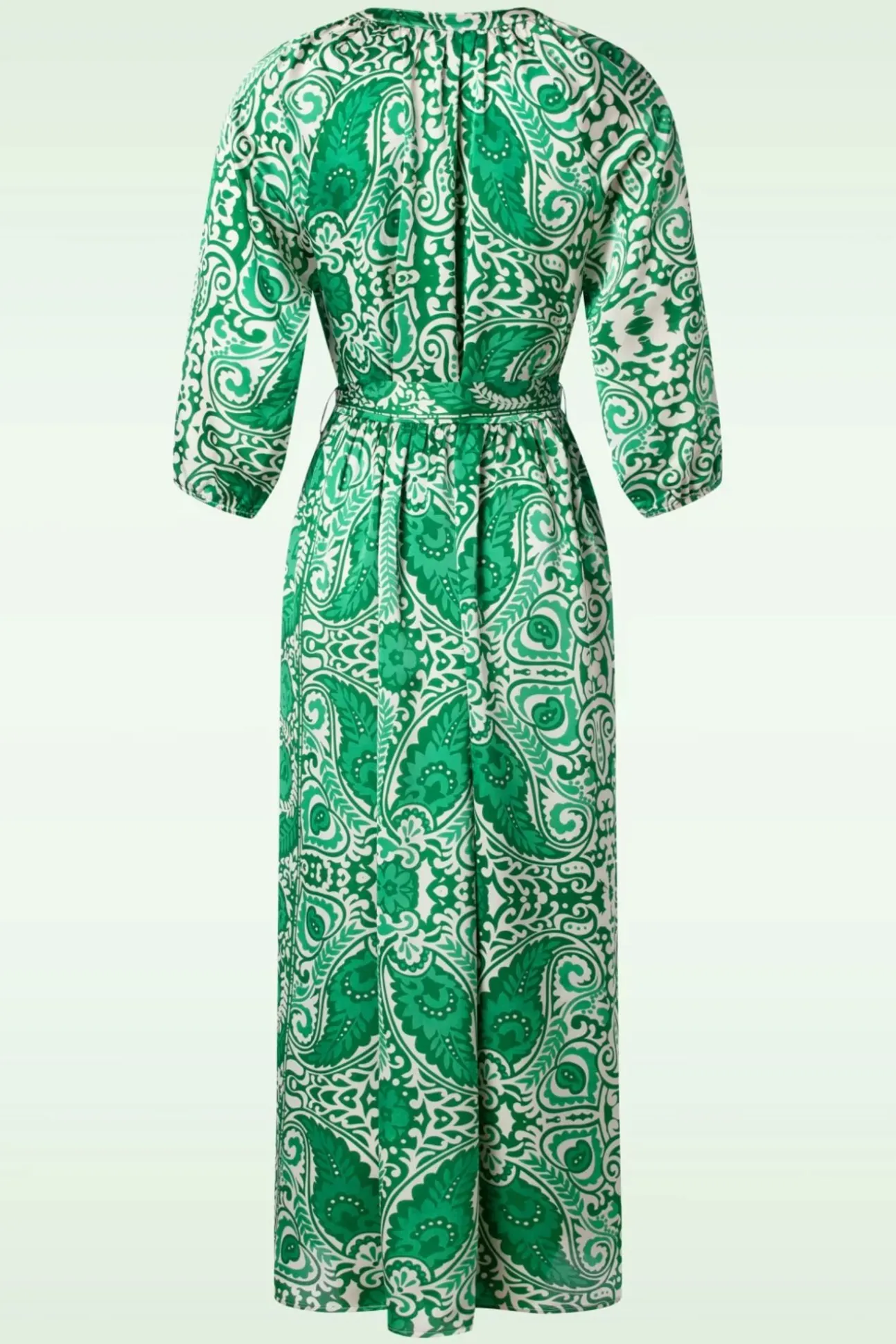 Myra Maxi Jurk In Gebroken Wit En Groen