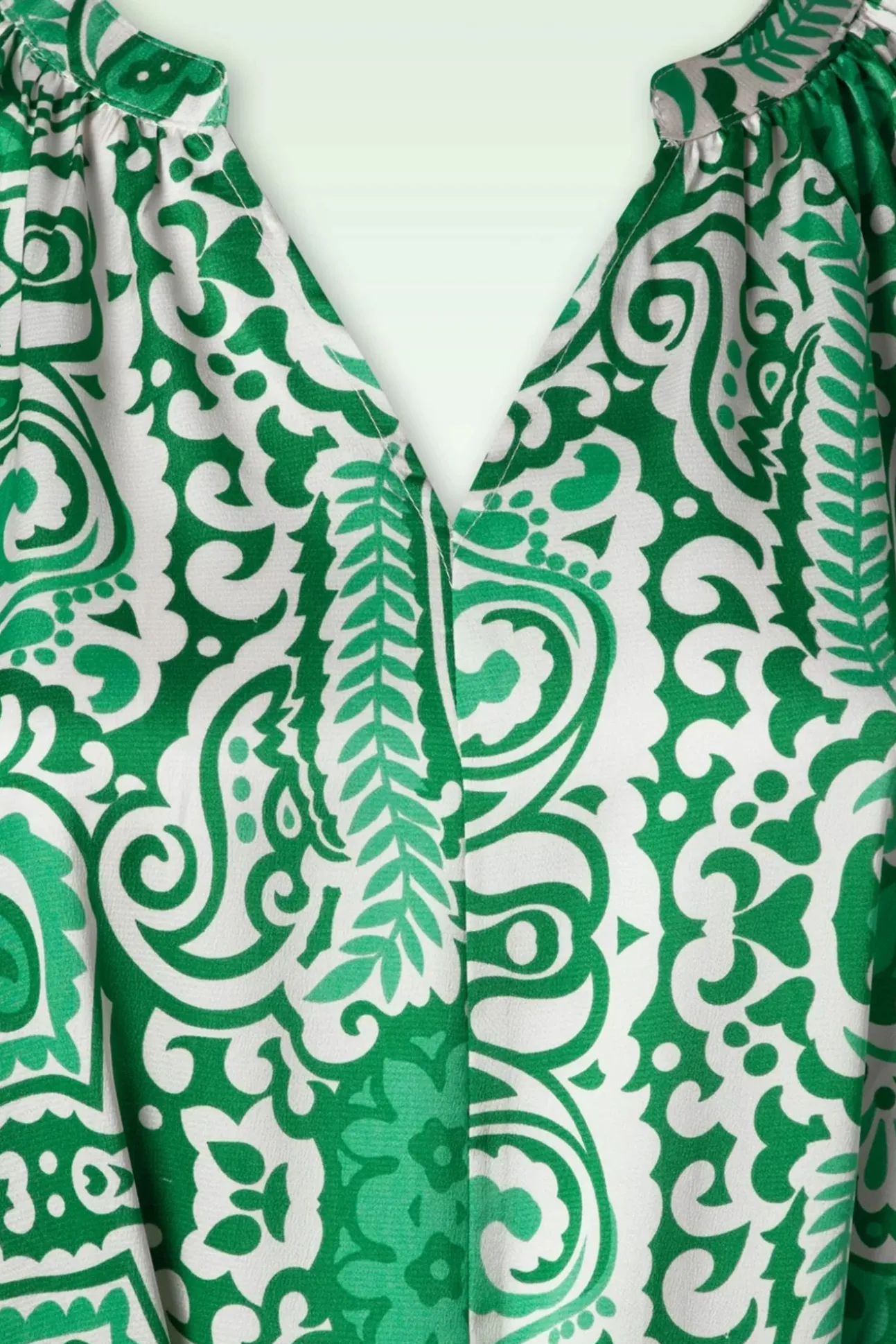Myra Maxi Jurk In Gebroken Wit En Groen