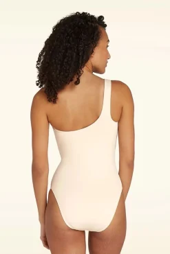 One Shoulder Badpak In Ecru