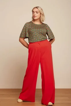 Peppa Broek Woven Crepe In Vurig Rood