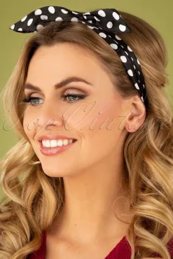 Pin-Up Haarsjaal Zwart Polkadot