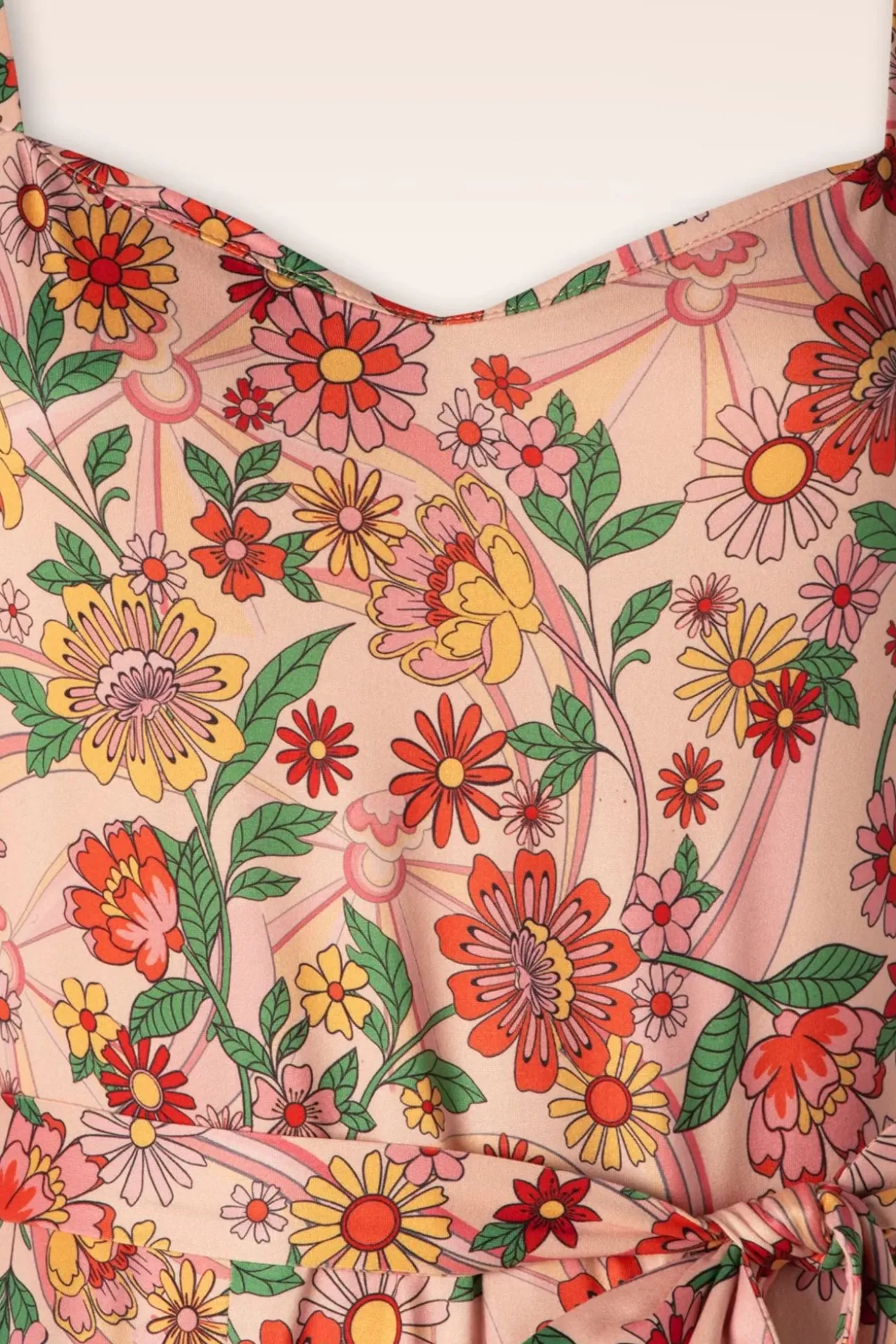 Rainbow Floral Print Jumpsuit In Licht Roze