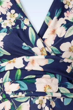Rinda Floral Maxi Jurk In Marineblauw