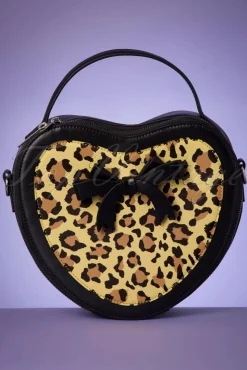 Rockabilly Heart Handtas In Zwart En Leopard