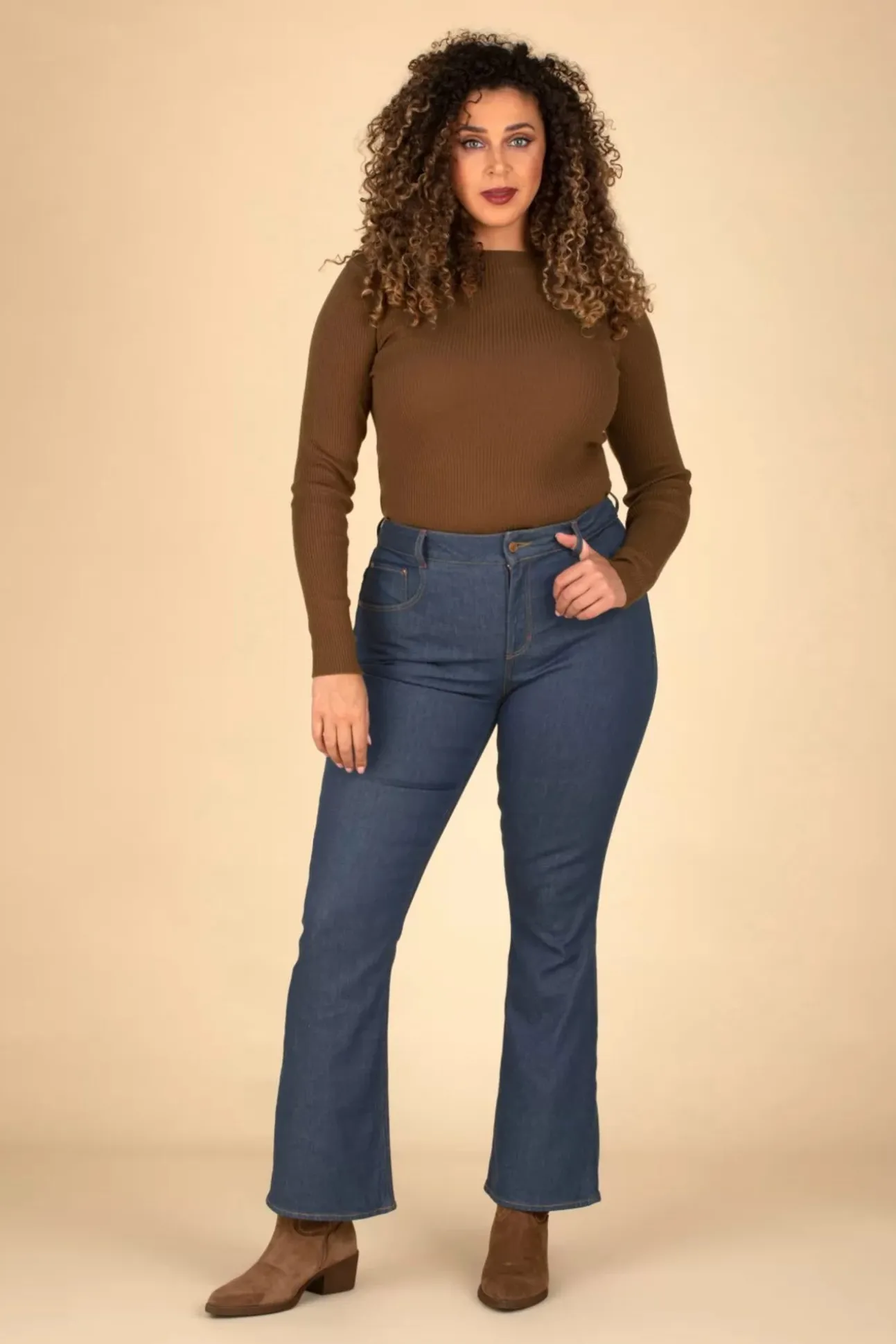 Rosa Jeans In Denimblauw