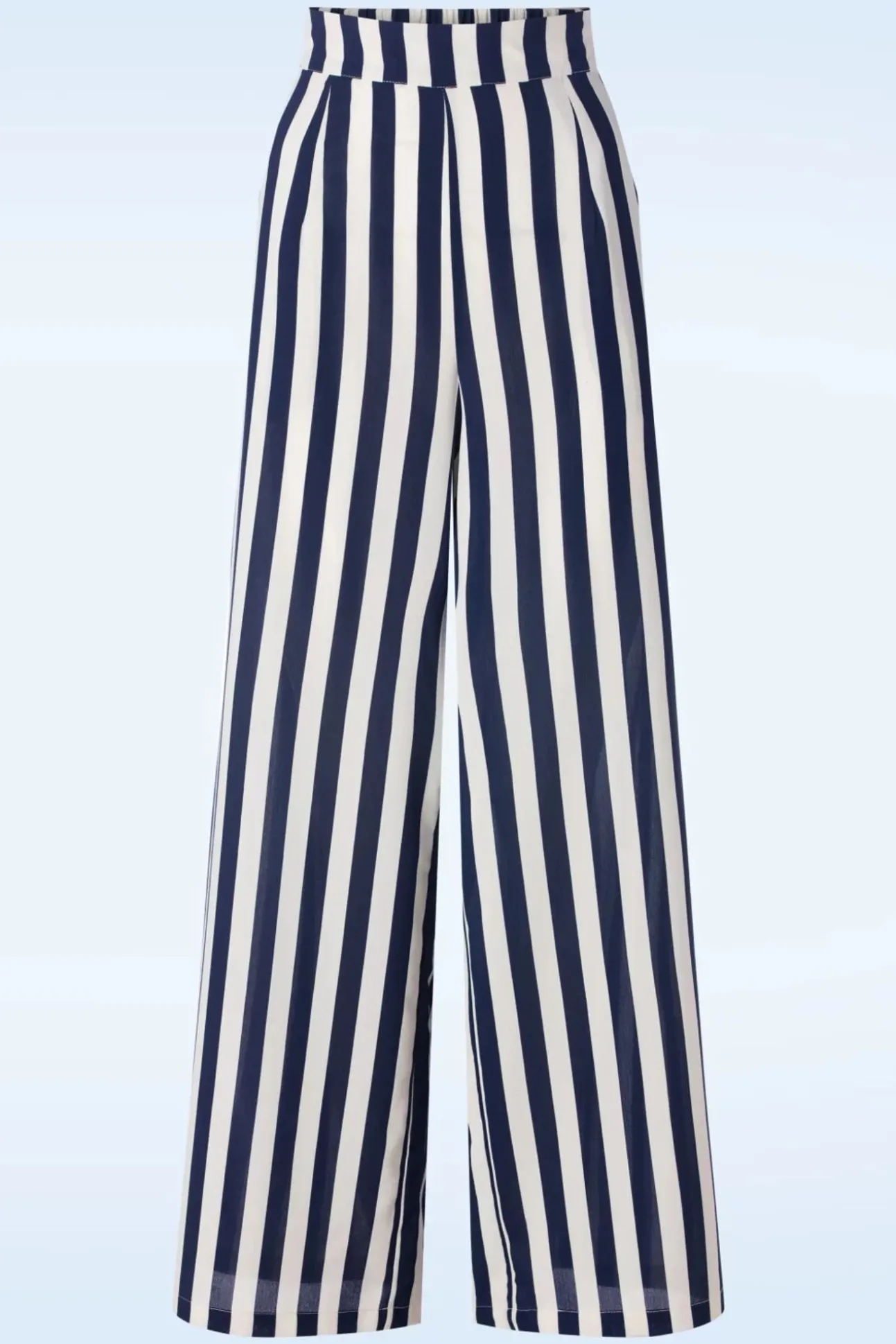 Sally Stripe Pantalon In Marineblauw