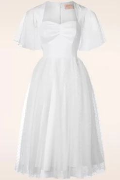 Topvintage Exclusive ~ Holly Bridal Swing Jurk In Wit