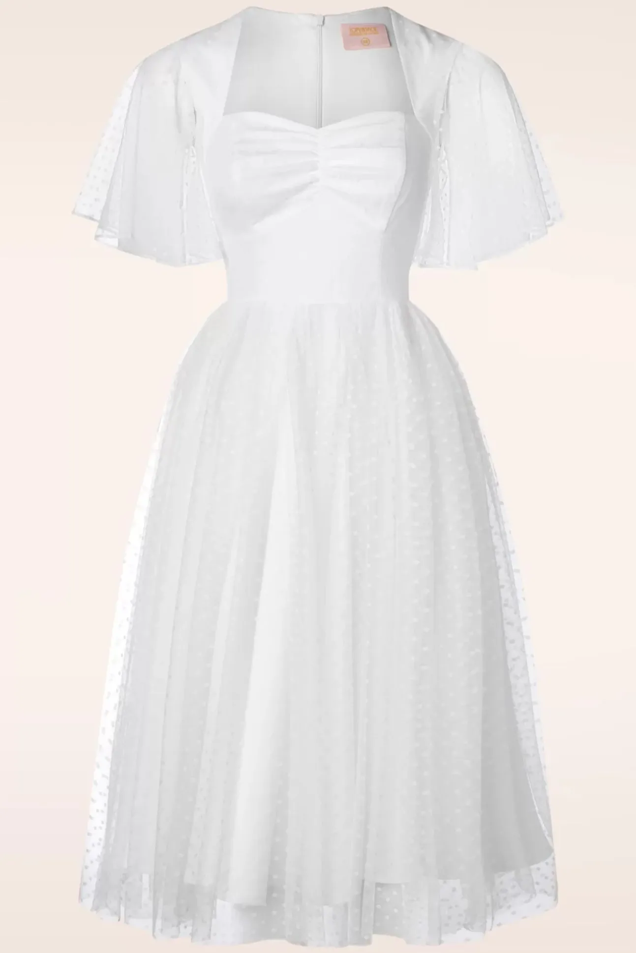 Topvintage Exclusive ~ Holly Bridal Swing Jurk In Wit