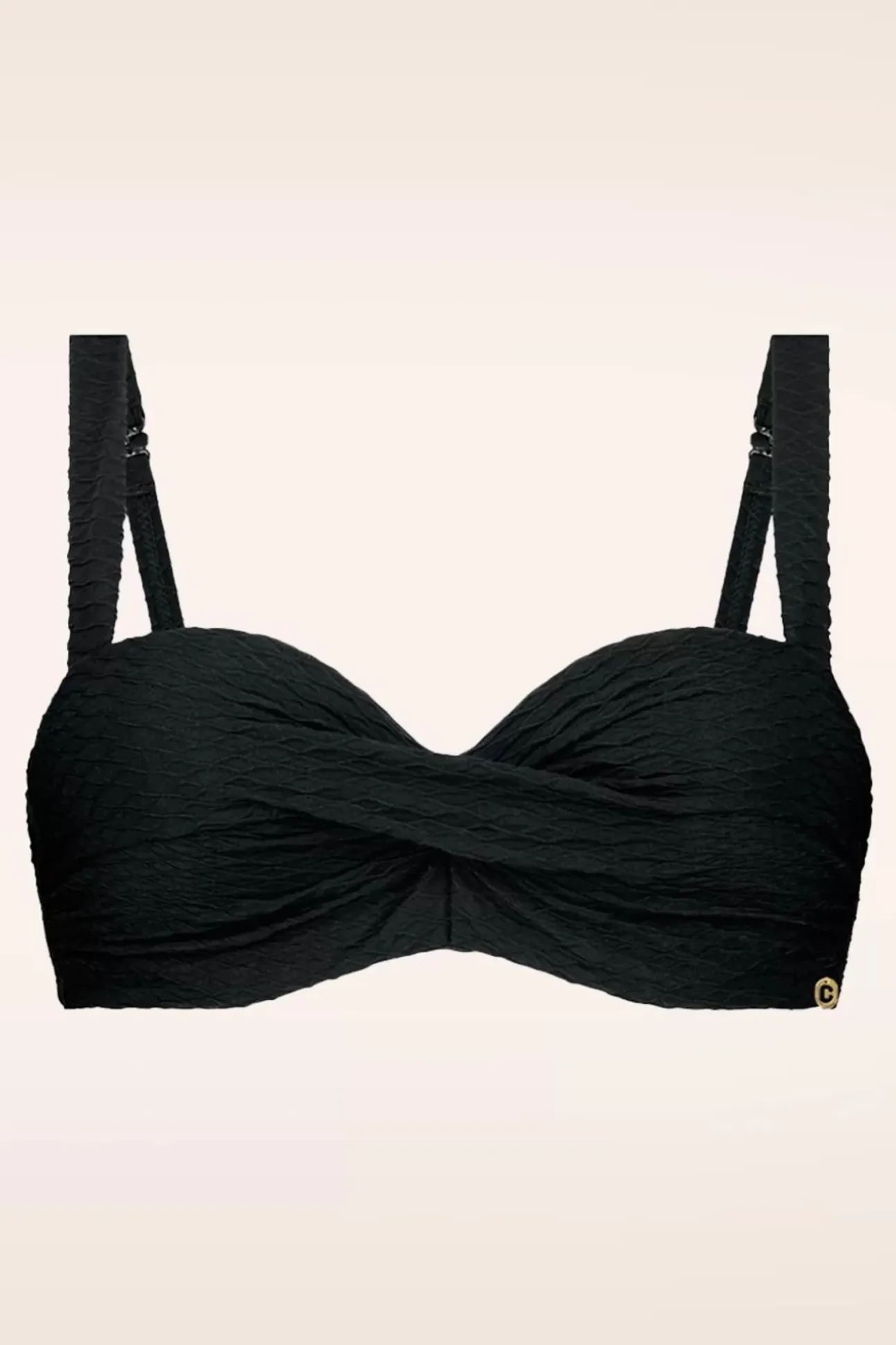 Twisted Bikinitop In Zwart Snake