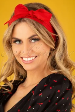 Vintage Retro Haarsjaal In Rood
