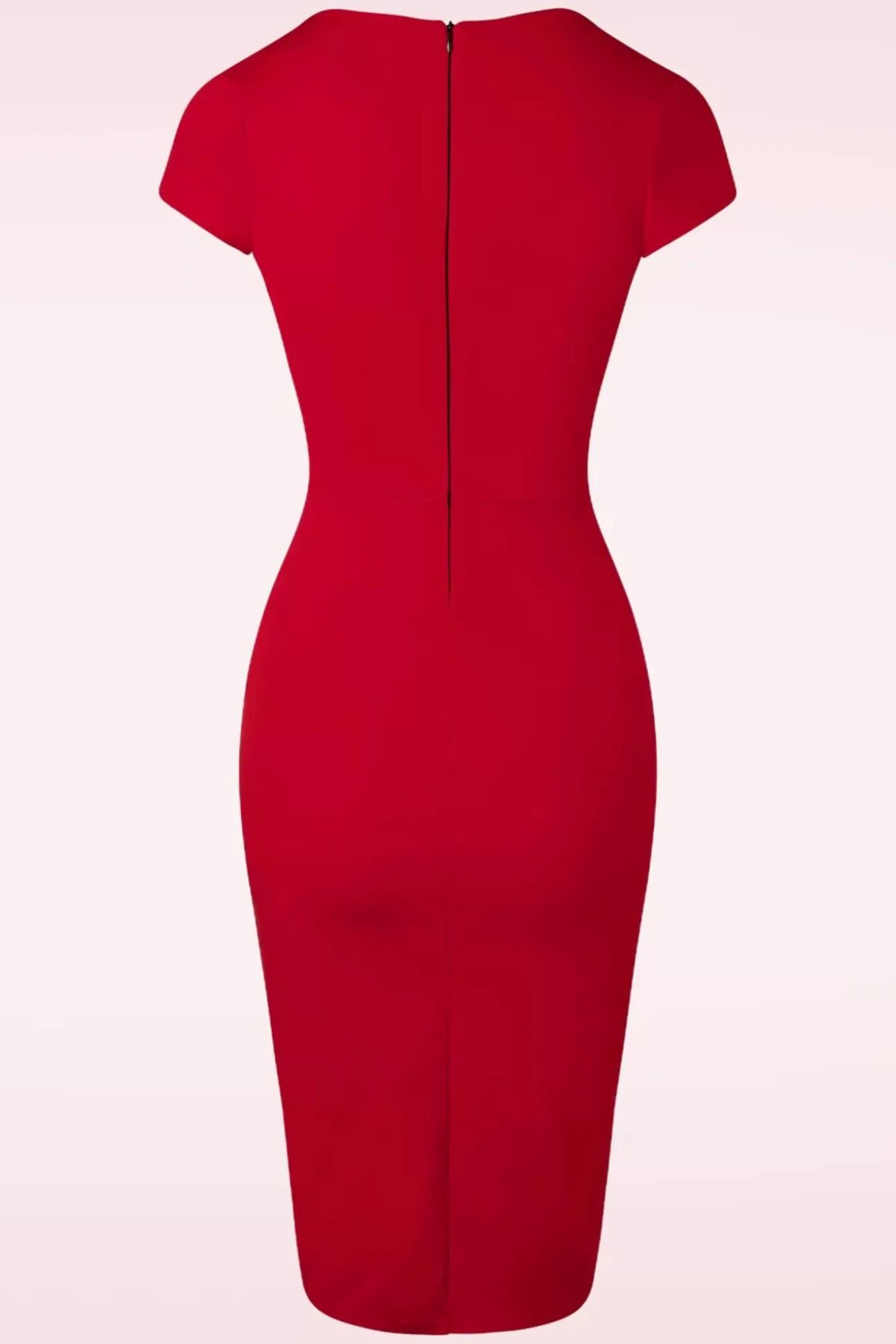 Vivien Pencil Jurk In Diep Rood