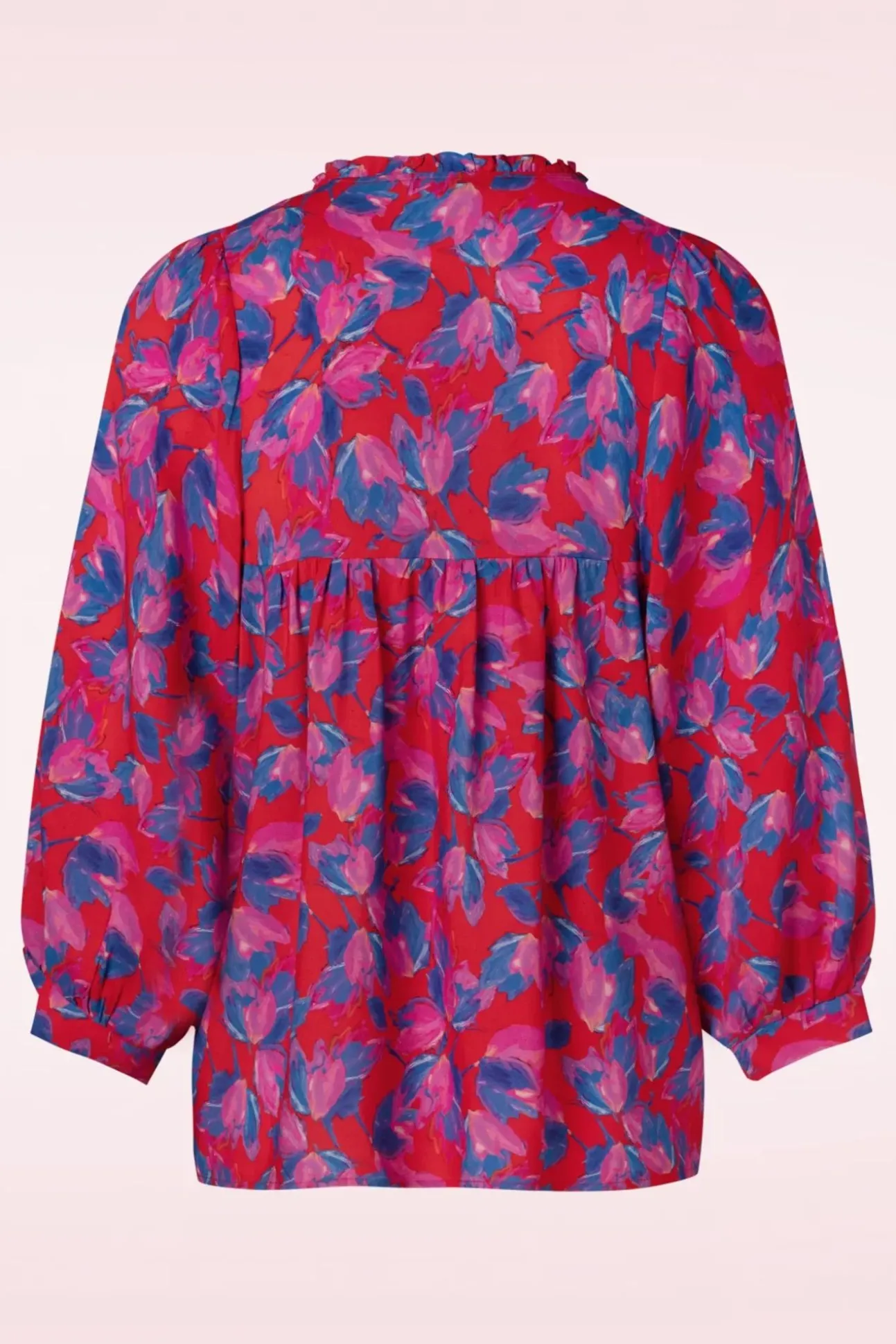 Ylenia Blouse In Rood En Kobalt