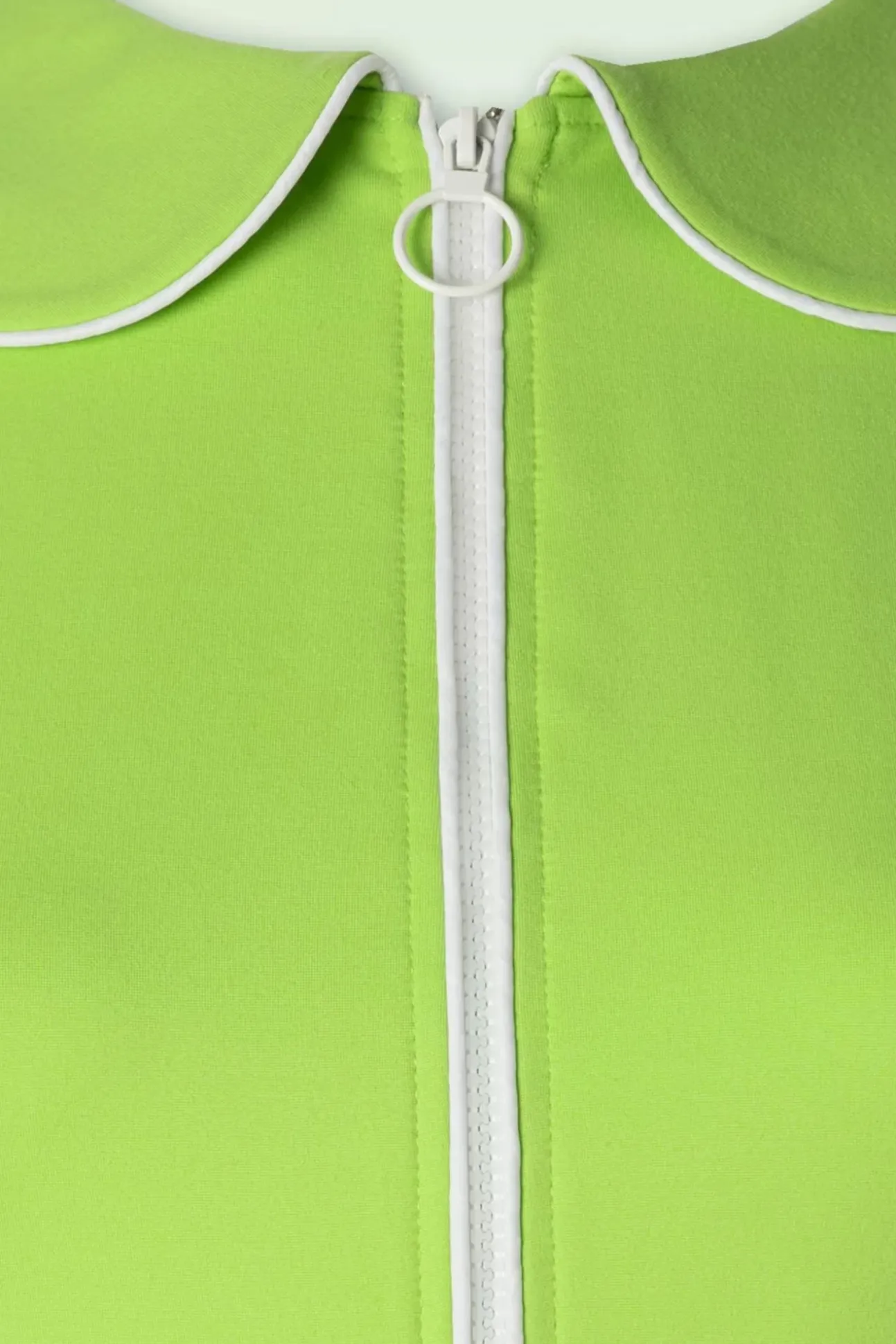 Zip Front Collared Sleeveless Jurk In Groen